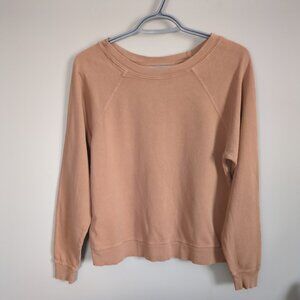 MATE the Label Light Brown Organic Terry Raglan Sweatshirt -‎ Size Small